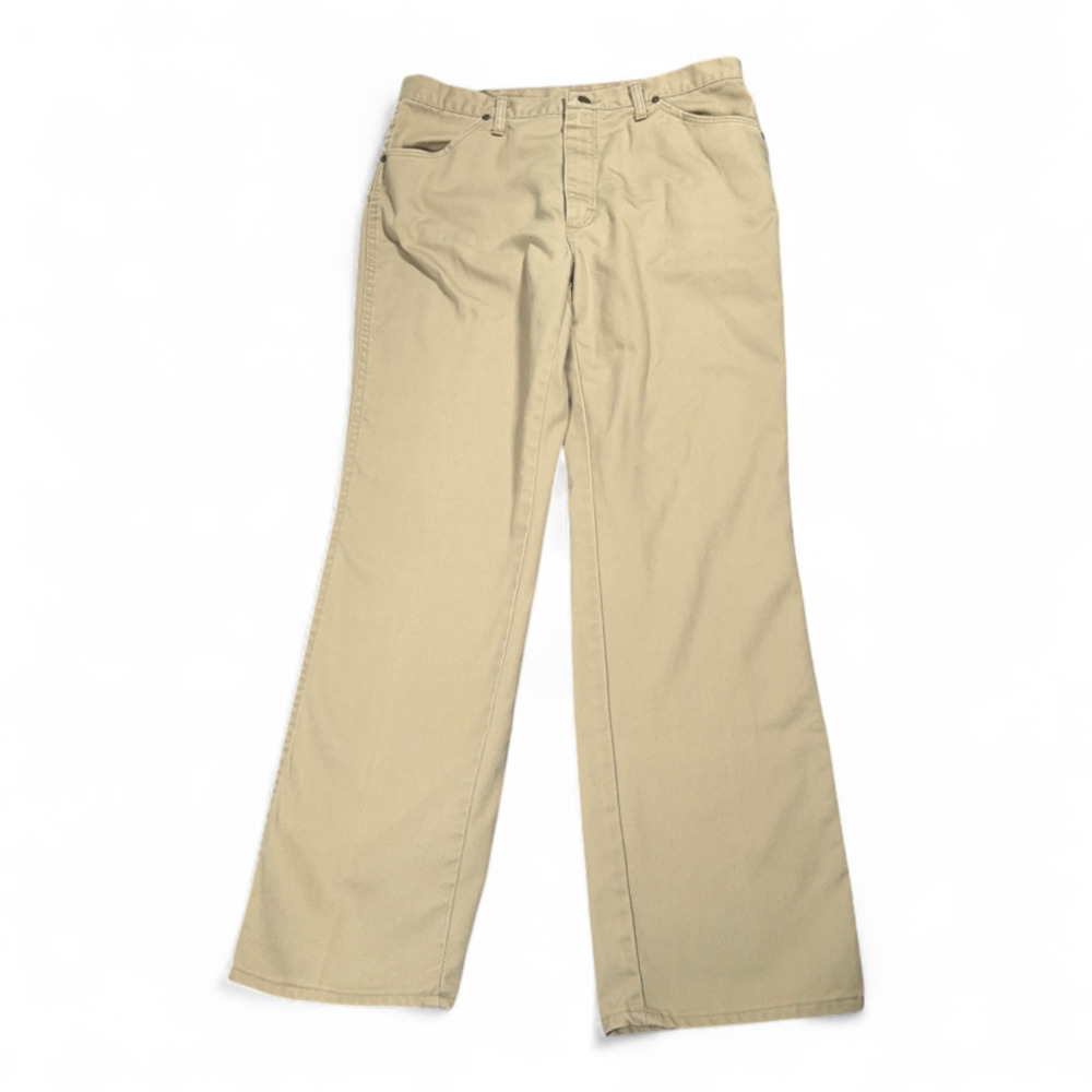 Vintage Rustler Pants Mens 34x31 Brown Regular Fit Workwear USA Made 80s